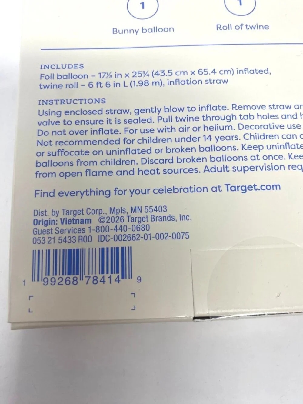 Target Easter Bunny Face Foil Balloon Spritz™ 25.75